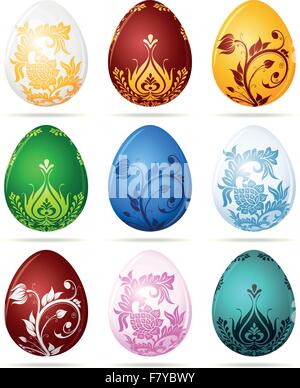 Uova di Pasqua impostate Illustrazione Vettoriale