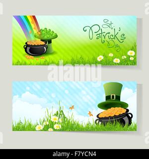 Set di San Patrizio carte giornaliere Illustrazione Vettoriale