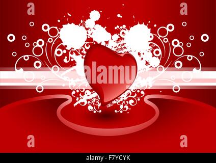 Creative Valentine greeting card con cuore in colore rosso, vettore Illustrazione Vettoriale