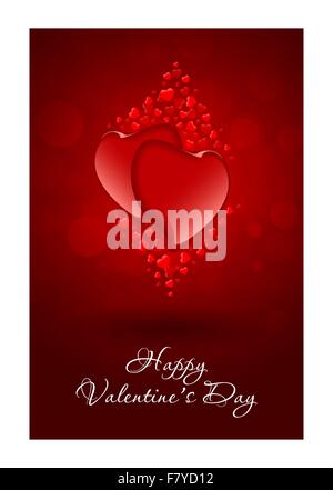 Cuori rossi il giorno di San Valentino Card Illustrazione Vettoriale
