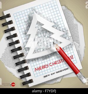 Merry Christmas Tree elegante Illustrazione Vettoriale