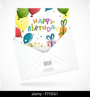 Buste postali con biglietto di auguri Illustrazione Vettoriale