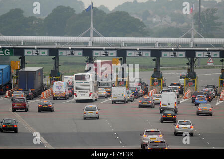 Severn Bridge pedaggi in Galles del Sud. Foto Stock