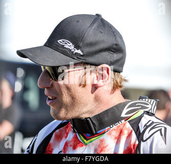 Steve Peat, Downhill Mountain Bike racer, Coppa del Mondo, England, Regno Unito Foto Stock