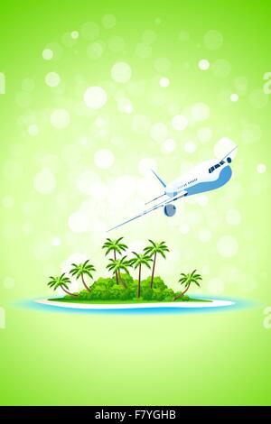 Isola tropicale sullo sfondo Illustrazione Vettoriale
