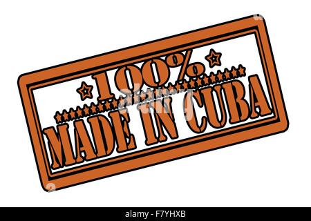 Il cento per cento made in Cuba Illustrazione Vettoriale