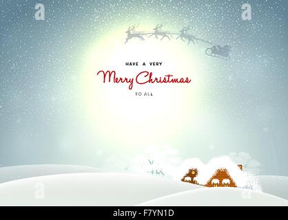 Paesaggio invernale con case Illustrazione Vettoriale