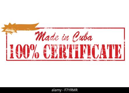 Fatto a Cuba il cento per cento certificato Illustrazione Vettoriale