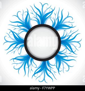 Rotondo blu etichetta striscia Illustrazione Vettoriale