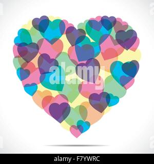 Cuore colorate rendono grande cuore Illustrazione Vettoriale