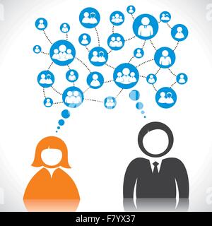 Rete sociale del concetto di persone Illustrazione Vettoriale