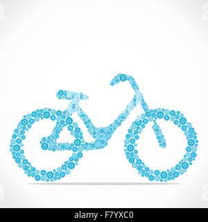 Progettazione di bicicletta con ingranaggio vettore di stock Illustrazione Vettoriale