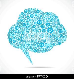 Messaggio design bolla con ingranaggio Illustrazione Vettoriale
