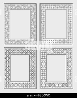 Quattro di ornati cornici del vettore Illustrazione Vettoriale