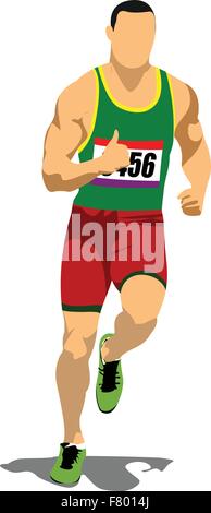 A lunga distanza runner. A breve distanza runner. Illustrazione Vettoriale Illustrazione Vettoriale