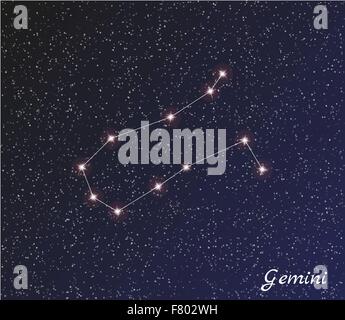 Costellazione Gemini Illustrazione Vettoriale
