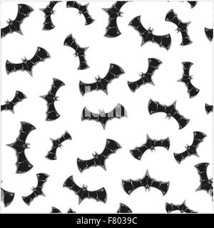 Modello senza soluzione di continuità con i pipistrelli Illustrazione Vettoriale