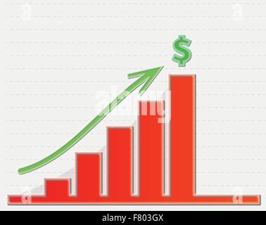 Grafico in crescita al top per denaro Illustrazione Vettoriale