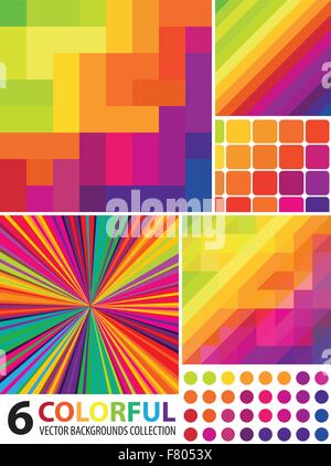 Multi-colore astratto raccolta di sfondi Illustrazione Vettoriale