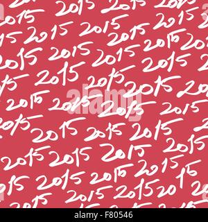 Disegnate a mano felice anno nuovo '2015' pattern senza giunture Illustrazione Vettoriale