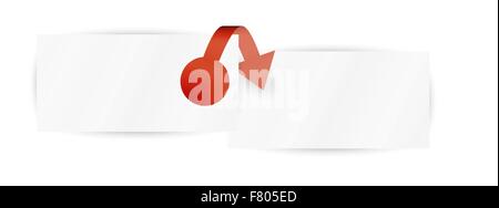 Freccia e due documenti Illustrazione Vettoriale