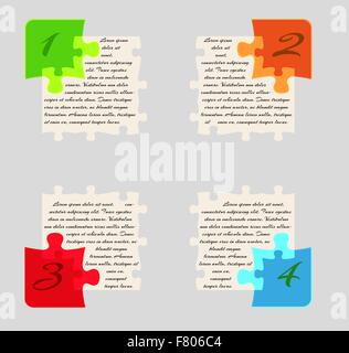 Infographics - quattro opzioni con i pezzi del puzzle Illustrazione Vettoriale