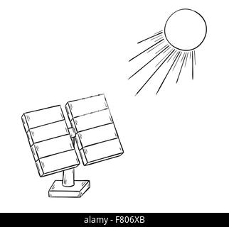 Energia solare e sun Illustrazione Vettoriale