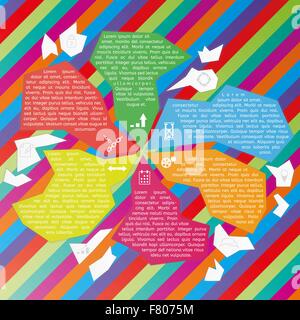 Vettore frammenti astratto modello infografico Illustrazione Vettoriale