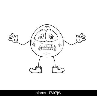La disperazione lo schizzo di emoticon Illustrazione Vettoriale