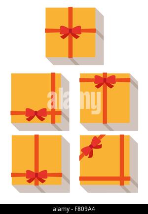 In stile appartamento, avvolto dono o carta regalo Illustrazione Vettoriale