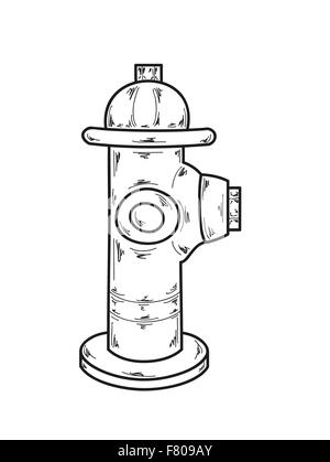 Schizzo, idrante di fuoco Illustrazione Vettoriale