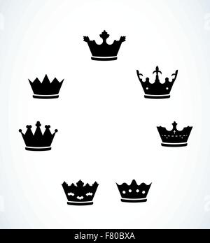 Set di sette corone Illustrazione Vettoriale