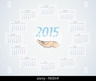 calendario 2015 Illustrazione Vettoriale