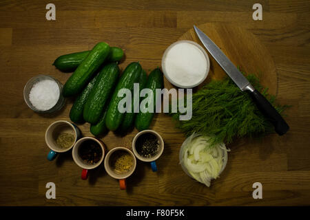 Dill pickle ingredienti Foto Stock