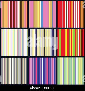 Set di striping verticale patterns Illustrazione Vettoriale