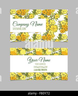 Double-sided floral business card Illustrazione Vettoriale