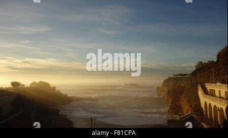 Il vecchio porto spiaggia, Biarritz Foto Stock