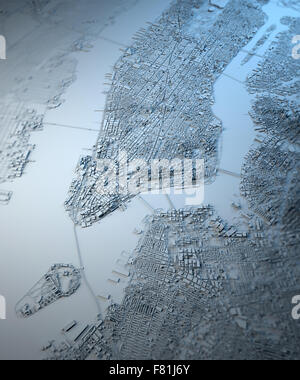 New York 3d sulla mappa di sfondo, Manhattan Foto Stock