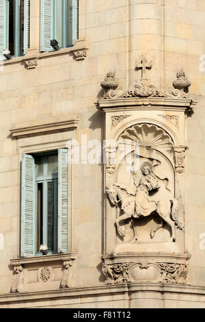 Plaça de Sant Jaume, Barri Quartiere Gotico di Barcellona, in Catalogna, Spagna, Europa Foto Stock