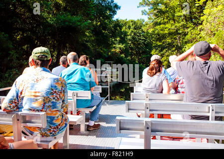 La gente sulla gita in barca a Homosassa Springs in Florida Foto Stock