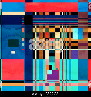 Abstract luminoso colorato con diversi elementi geometrici Foto Stock
