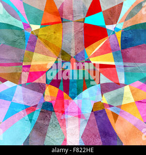 Abstract luminoso colorato con diversi elementi geometrici Foto Stock