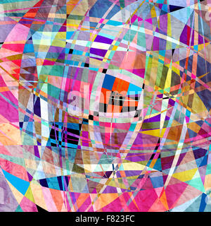 Abstract luminoso colorato con diversi elementi geometrici Foto Stock