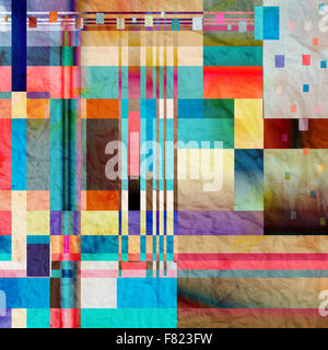 Abstract luminoso colorato con diversi elementi geometrici Foto Stock