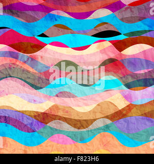 Abstract luminoso colorato con diversi elementi geometrici Foto Stock