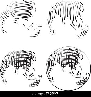 Semplice mondo vettore schizzo di attacco Illustrazione Vettoriale