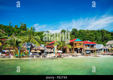 Koh rong paradise island villaggio principale in Cambogia Foto Stock