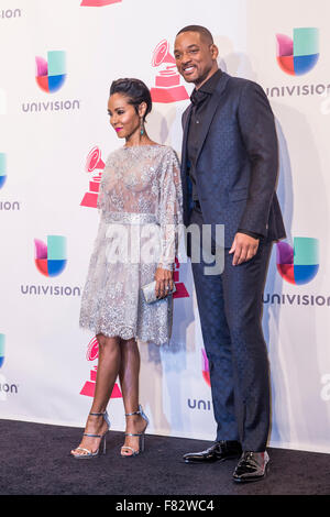 Jada Pinkett e Will Smith frequentare la 16th Annual Latin Grammy Awards di Las Vegas Foto Stock