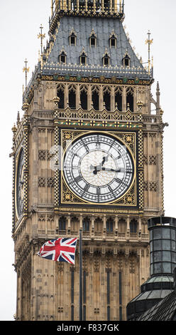 Case del Parlamento Londra vista di St Stephen's tower Foto Stock