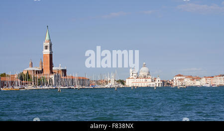 Venezia San Giorgio Maggiore e Santa Maria della Salute Foto Stock